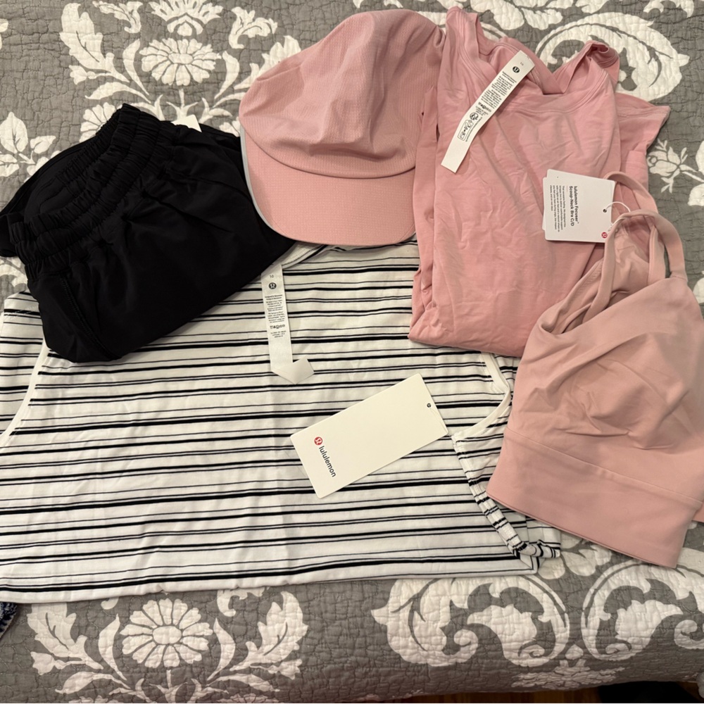 Lululemon Pink and Black Activewear Set